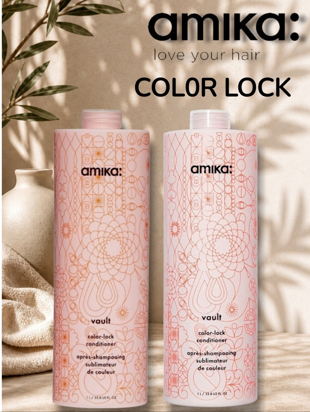 AMIKA VAULT COLOR LOCK COLOR PRESERVING SHAMPOO AND CONDITION LITERS
